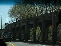 Hammels Wye-viaduct, ongeveer ter hoogte van het voormalige station (2006)