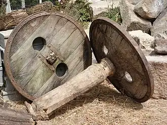 Keltische wielen van een ossenkar in Galicië