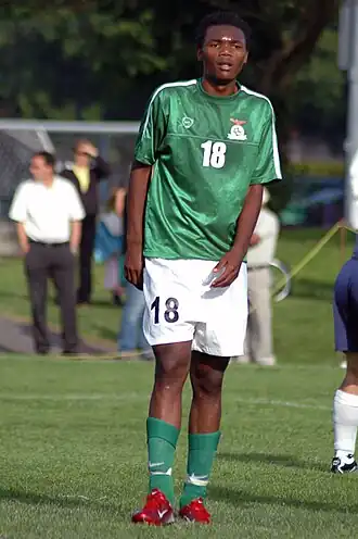 Rodgers Kola als jeugdinternational van Zambia (2007).