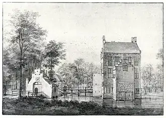 Kasteel Groenewoudetekening van Roelant Roghman, 1646-1647