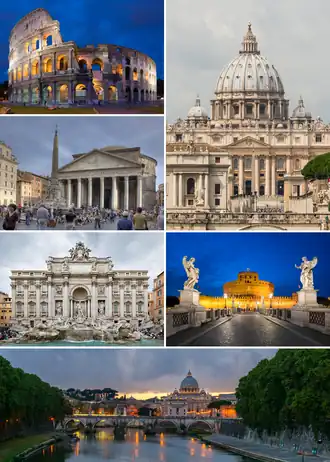 Een collage van Rome