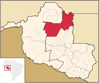 Ligging van de Braziliaanse microregio Ariquemes in Rondônia