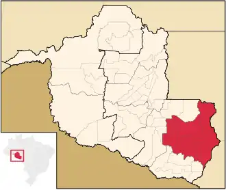 Ligging van de Braziliaanse microregio Vilhena in Rondônia