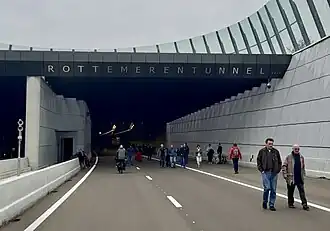 De tunnelmond in 2025 tijdens een open dag voor omwonenden voorafgaand aan de opening