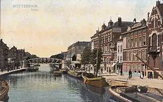 Schie en Schiekade in 1910 gezien in noordelijke richting