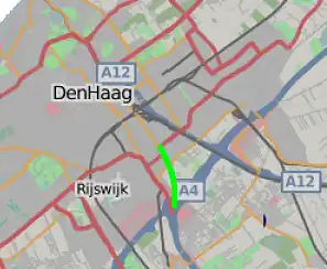Noordelijke boortunnel-variant (in het groen)