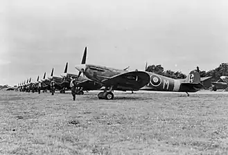Spitfires van het 350 squadron op RAF Kenley in 1942.