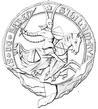 Het zegel van Rudolf VI van Baden.