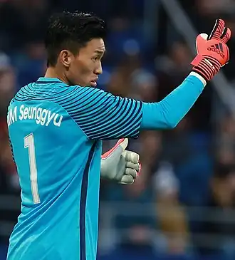 Kim in 2017 als speler van Zuid-Korea