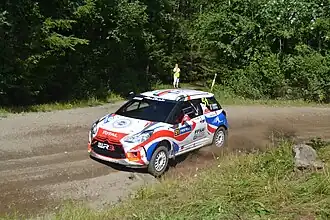 Tijdens een race in Finland 2013