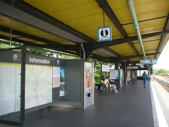 Het eilandperron van Ringbahnstation Innsbrucker Platz