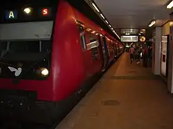 Het perron van de S-tog.