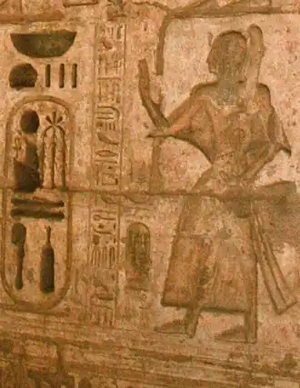 Reliëf van prins Sethiherkhepeshef, de toekomstige farao Ramses VIIITempel van Medinet Haboe