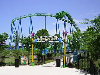 De toen nog onbeschadigde ingang van The Jester