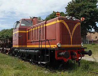 SJ locomotief 66 te Ystad, tegenwoordig van Skånska Järnvägar (SkJ)