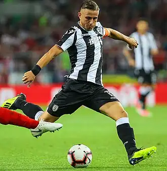 Pelkas in 2018 als speler van PAOK Saloniki