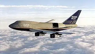 De aangepaste Boeing 747SP waarin de telescoop is ingebouwd