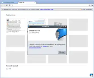 Iron 10.0.650. op Puppy Linux