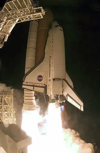 Lancering van spaceshuttle Endeavour voor missie STS-126(d.d. 14 november 2008)