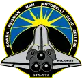 Het logo van STS-132, de een-na-laatste missie van Atlantis.