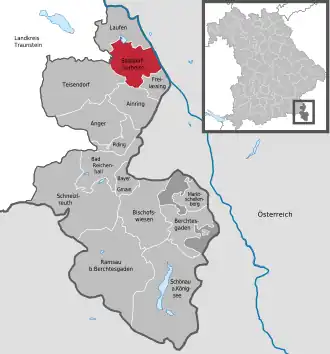 Kaart van Saaldorf-Surheim