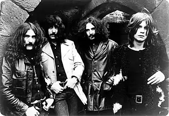 Black Sabbath in 1970, v.l.n.r.: Geezer Butler, Tony Iommi, Bill Ward en Ozzy Osbourne