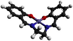 Ruimtelijk model van een salcomine-molecuul