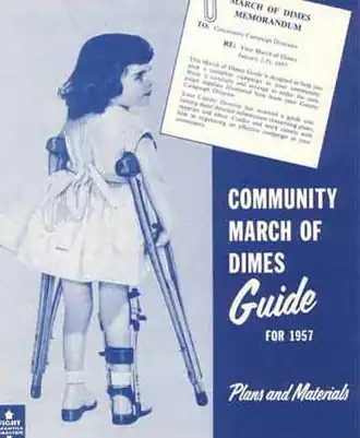 Poster die oproept tot de March of Dimes