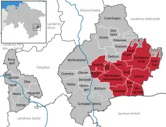 Kaart van Samtgemeinde Elm-Asse