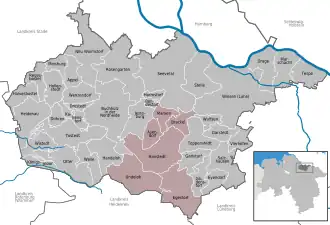 Kaart van Samtgemeinde Hanstedt