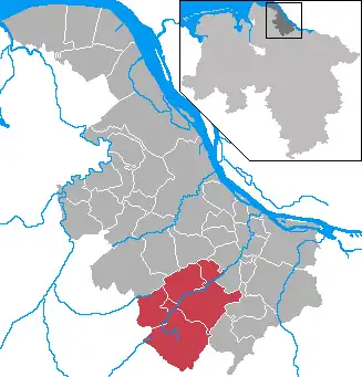 Kaart van Samtgemeinde Harsefeld