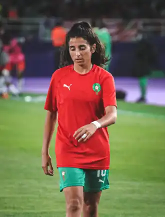Samya Hassani tijdens de Afrika-Cup 2022.