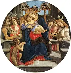 Botticelli: Vergine e il Bambino con sei Angeli e San Giovanni Battista (1488/90)