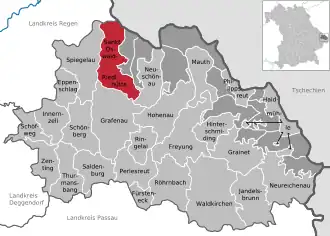 Kaart van Sankt Oswald-Riedlhütte