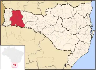 Ligging van de Braziliaanse microregio Chapecó in Santa Catarina