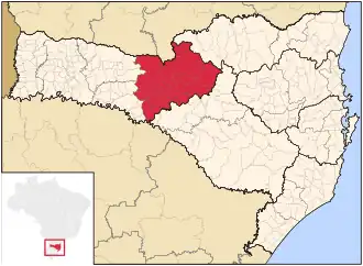 Ligging van de Braziliaanse microregio Joaçaba in Santa Catarina