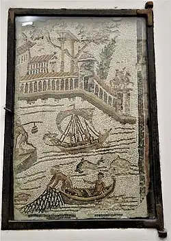 Antiek mozaïek uit Palestrina: zeescène