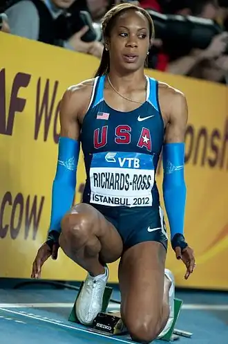 Aan de start tijdens de WK indoor van 2012, Istanboel