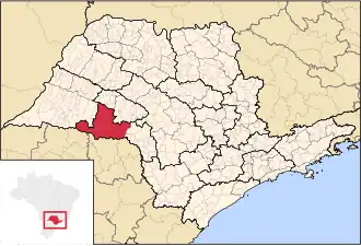 Ligging van de Braziliaanse microregio Assis in São Paulo
