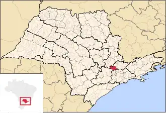 Ligging van de Braziliaanse microregio Jundiaí in São Paulo