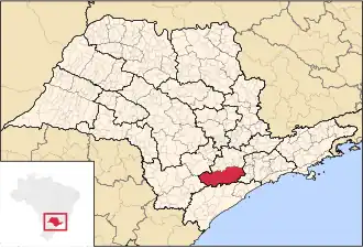 Ligging van de Braziliaanse microregio Piedade in São Paulo