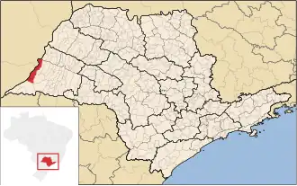 Kaart van Presidente EpitácioEstância Turística de Presidente Epitácio