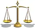 Een weegschaal als symbool voor justitie
