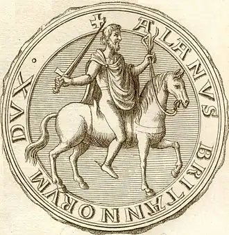 Het zegel van hertog Alan IV van Bretagne.