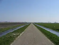 Plat en strak land in de Droogmakerij Schermer