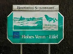 Informatiebord in het (Duitstalig-)Belgische deel van het gebied
