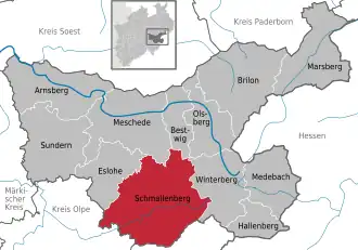 Kaart van Schmallenberg