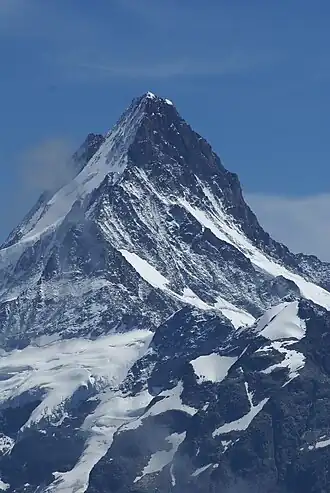Schreckhorn, Berner Alpen, gezien vanaf de Faulhorn, Zwitserland
