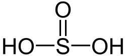 Structuurformule van zwaveligzuur