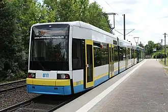 Een lagevloertram SN 2001 van Bombardier